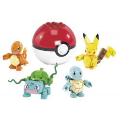MEGA BLOKS GCN21 POKÉMON PIKACHU BULBASAUR SQUIRTLE CHARMANDER bộ đồ chơi xếp lắp ráp ghép mô hình Movie & Game POKÉMON KANTO REGION FIRST PARTNERS Phim Và Trò Chơi 90 khối