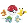 MEGA BLOKS GCN21 POKÉMON PIKACHU BULBASAUR SQUIRTLE CHARMANDER bộ đồ chơi xếp lắp ráp ghép mô hình Movie & Game POKÉMON KANTO REGION FIRST PARTNERS Phim Và Trò Chơi 90 khối