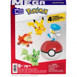 MEGA BLOKS HPX92 POKÉMON VÙNG PADIA PIKACHU TEAL MEOWTH VÀ CÁ SẤU bộ đồ chơi xếp lắp ráp ghép mô hình Movie & Game POKÉMON PALDEA REGION TEAM Phim Và Trò Chơi 79 khối
