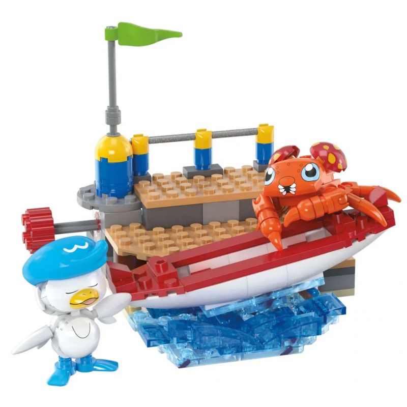 MEGA BLOKS HRL52 POKÉMON TEAL VÀ PARAS bộ đồ chơi xếp lắp ráp ghép mô hình Movie & Game POKÉMON QUAXLY AND PARAS'S SEA SPLASH Phim Và Trò Chơi 188 khối