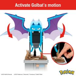 MEGA BLOKS HTH72 POKÉMON DƠI MIỆNG RỘNG bộ đồ chơi xếp lắp ráp ghép mô hình Movie & Game POKÉMON MINI MOTION GOLBAT Phim Và Trò Chơi 318 khối