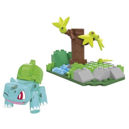 MEGA BLOKS HDL77 POKÉMON BÓNG ĐÈN bộ đồ chơi xếp lắp ráp ghép mô hình Movie & Game POKÉMON BULBASAUR'S FOREST FUN Phim Và Trò Chơi 82 khối
