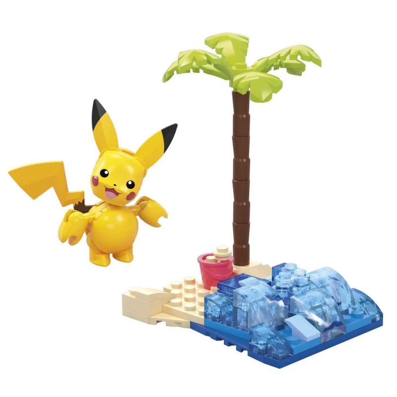 MEGA BLOKS HDL76 POKÉMON TRƯỢT NƯỚC TRÊN BÃI BIỂN PIKACHU bộ đồ chơi xếp lắp ráp ghép mô hình Movie & Game POKÉMON PIKACHU'S BEACH SPLASH Phim Và Trò Chơi 79 khối
