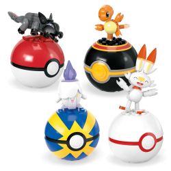 MEGA BLOKS HTJ06 POKÉMON ĐỘI HỆ LỬA bộ đồ chơi xếp lắp ráp ghép mô hình Movie & Game POKÉMON FIRE-TYPE TRAINER TEAM Phim Và Trò Chơi 105 khối