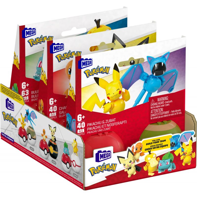 MEGA BLOKS HXP11 POKÉMON BÓNG bộ đồ chơi xếp lắp ráp ghép mô hình Movie & Game POKÉMON BALL 2-PACK Phim Và Trò Chơi 143 khối