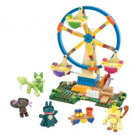 MEGA BLOKS HXF80 POKÉMON VÒNG ĐU QUAY bộ đồ chơi xếp lắp ráp ghép mô hình Movie & Game POKÉMON FERRIS WHEEL FUN Phim Và Trò Chơi 393 khối