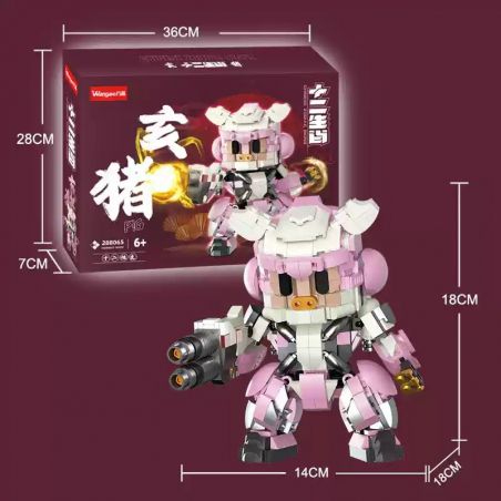 WANGAO 288065 CUNG HOÀNG ĐẠO LỢN bộ đồ chơi xếp lắp ráp ghép mô hình