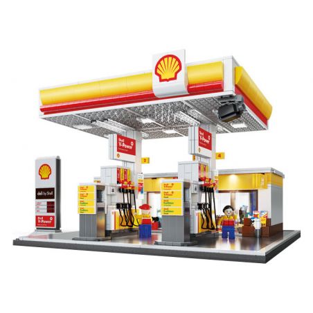 CADA DOUBLEE C66026 66026 TRẠM XĂNG VỎ bộ đồ chơi xếp lắp ráp ghép mô hình Creator Sáng Tạo 1327 khối