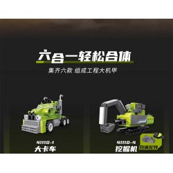 QMAN ENLIGHTEN KEEPPLEY 41110 THIẾT GIÁP KỸ THUẬT 6 TỔ HỢP XE TẢI CẨU RẢI ĐÁ MÁY XÚC KHAI THÁC MỎ BEN bộ đồ chơi xếp lắp ráp ghép mô hình 737 khối