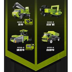 QMAN ENLIGHTEN KEEPPLEY 41110 THIẾT GIÁP KỸ THUẬT 6 TỔ HỢP XE TẢI CẨU RẢI ĐÁ MÁY XÚC KHAI THÁC MỎ BEN bộ đồ chơi xếp lắp ráp ghép mô hình 737 khối