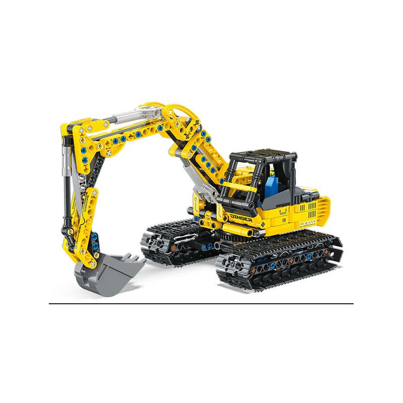 JIESTAR 57017 MÁY XÚC HAI THAY ĐỔI bộ đồ chơi xếp lắp ráp ghép mô hình Technic Kỹ Thuật Công Nghệ Cao Mô Hình Phương Tiện 399 khối