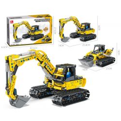 JIESTAR 57017 MÁY XÚC HAI THAY ĐỔI bộ đồ chơi xếp lắp ráp ghép mô hình Technic Kỹ Thuật Công Nghệ Cao Mô Hình Phương Tiện 399 khối