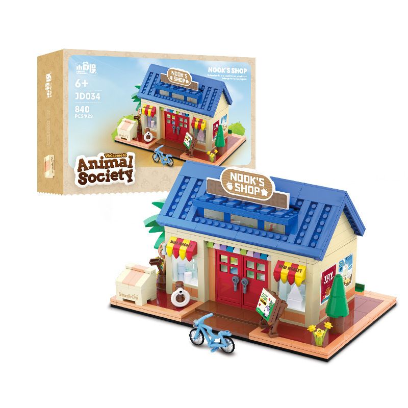 SMALL ANGLE JD034 HIỆP HỘI ĐỘNG VẬT bộ đồ chơi xếp lắp ráp ghép mô hình Movie & Game ANIMAL SOCIETY NOOK'S SHOP Phim Và Trò Chơi 840 khối