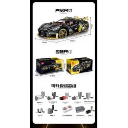 GULY 10631 XE THỂ THAO 1:8 tỷ lệ 1:8 bộ đồ chơi xếp lắp ráp ghép mô hình Technic Kỹ Thuật Công Nghệ Cao Mô Hình Phương Tiện 4368 khối