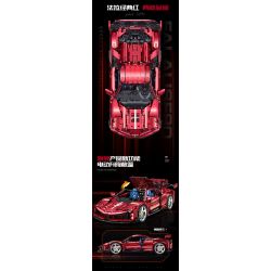 GULY 10623 XE THỂ THAO FERRARI 1:8 tỷ lệ 1:8 bộ đồ chơi xếp lắp ráp ghép mô hình Technic Kỹ Thuật Công Nghệ Cao Mô Hình Phương Tiện 3982 khối