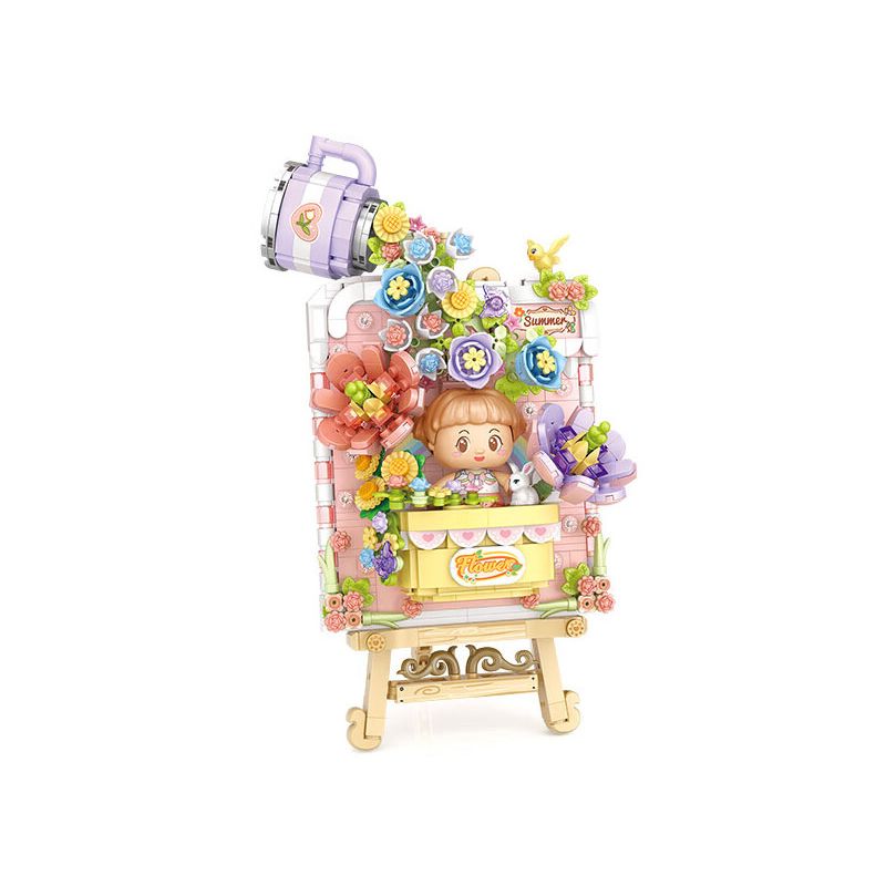 LOZ 1301 TRANH 3D HOA MÙA HÈ bộ đồ chơi xếp lắp ráp ghép mô hình 781 khối