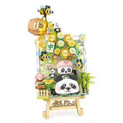 LOZ 1302 TRANH 3D MẬT ONG GẤU TRÚC bộ đồ chơi xếp lắp ráp ghép mô hình 751 khối