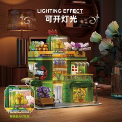 JIESTAR 89108 CHẾ ĐỘ XEM PHỐ SÁNG TẠO CỬA HÀNG THỰC VẬT MỌNG NƯỚC bộ đồ chơi xếp lắp ráp ghép mô hình POTTED PLANT SHOP 2647 khối