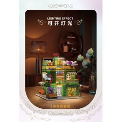 JIESTAR 89108 CHẾ ĐỘ XEM PHỐ SÁNG TẠO CỬA HÀNG THỰC VẬT MỌNG NƯỚC bộ đồ chơi xếp lắp ráp ghép mô hình POTTED PLANT SHOP 2647 khối