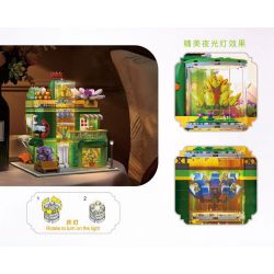 JIESTAR 89108 CHẾ ĐỘ XEM PHỐ SÁNG TẠO CỬA HÀNG THỰC VẬT MỌNG NƯỚC bộ đồ chơi xếp lắp ráp ghép mô hình POTTED PLANT SHOP 2647 khối