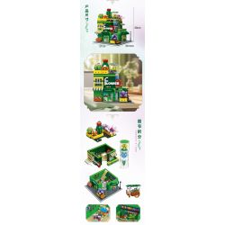 JIESTAR 89108 CHẾ ĐỘ XEM PHỐ SÁNG TẠO CỬA HÀNG THỰC VẬT MỌNG NƯỚC bộ đồ chơi xếp lắp ráp ghép mô hình POTTED PLANT SHOP 2647 khối