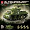 QuanGuan 100277 Quan Guan 100277 XE TĂNG HẠNG TRUNG M4A3 SHERMAN (105MM) bộ đồ chơi xếp lắp ráp ghép mô hình Military Army M4A3 SHERMAN MEDIUM TANK 105MM Quân Sự Bộ Đội 1175 khối
