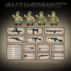 QuanGuan 100277 Quan Guan 100277 XE TĂNG HẠNG TRUNG M4A3 SHERMAN (105MM) bộ đồ chơi xếp lắp ráp ghép mô hình Military Army M4A3 SHERMAN MEDIUM TANK 105MM Quân Sự Bộ Đội 1175 khối