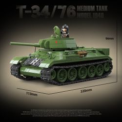 QuanGuan 100276 Quan Guan 100276 XE TĂNG HẠNG TRUNG T34/76 (MODEL 1941) bộ đồ chơi xếp lắp ráp ghép mô hình Military Army Quân Sự Bộ Đội 943 khối