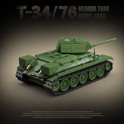QuanGuan 100276 Quan Guan 100276 XE TĂNG HẠNG TRUNG T34/76 (MODEL 1941) bộ đồ chơi xếp lắp ráp ghép mô hình Military Army Quân Sự Bộ Đội 943 khối