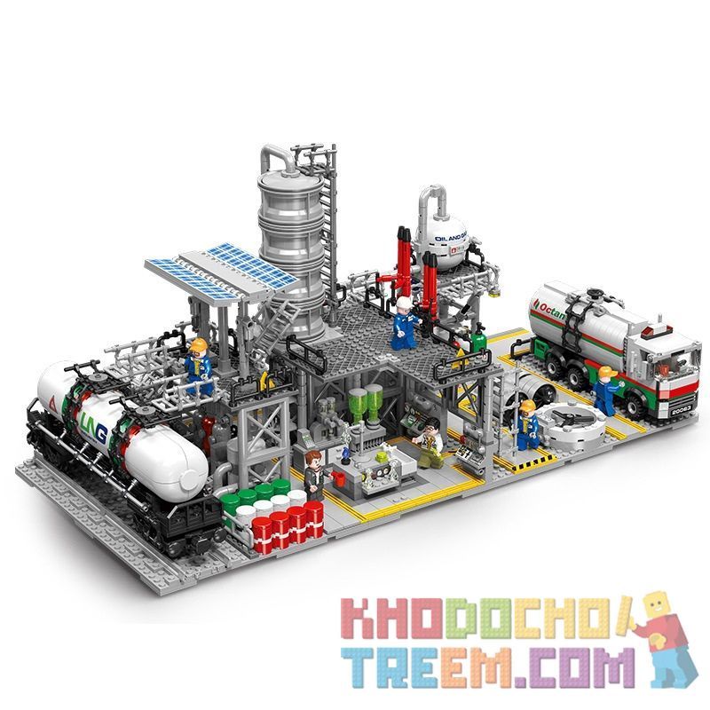 REBRICKABLE MOC-109090 109090 MOC109090 non  NHÀ MÁY HÓA CHẤT bộ đồ chơi xếp lắp ráp ghép mô hình City CHEMICAL PLANT Thành Phố 2224 khối