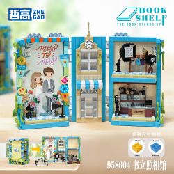 ZHEGAO 958004 STUDIO CHỤP ẢNH BOOKEND bộ đồ chơi xếp lắp ráp ghép mô hình BOOK SHELF 948 khối