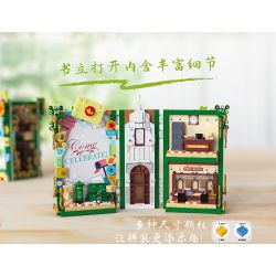 ZHEGAO 958003 BƯU ĐIỆN THỤY LÝ bộ đồ chơi xếp lắp ráp ghép mô hình BOOK SHELF BOOKEND POST OFFICE 955 khối