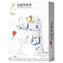 Qizhile E01001 Astronaut In Love Xếp hình lắp ráp ghép mô hình Yêu Phi Hành Gia 