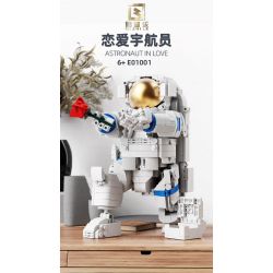  Qizhile E01001 Astronaut In Love Xếp hình lắp ráp ghép mô hình Yêu Phi Hành Gia 