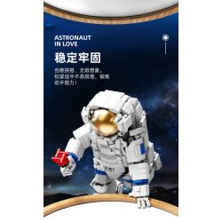  Qizhile E01001 Astronaut In Love Xếp hình lắp ráp ghép mô hình Yêu Phi Hành Gia 