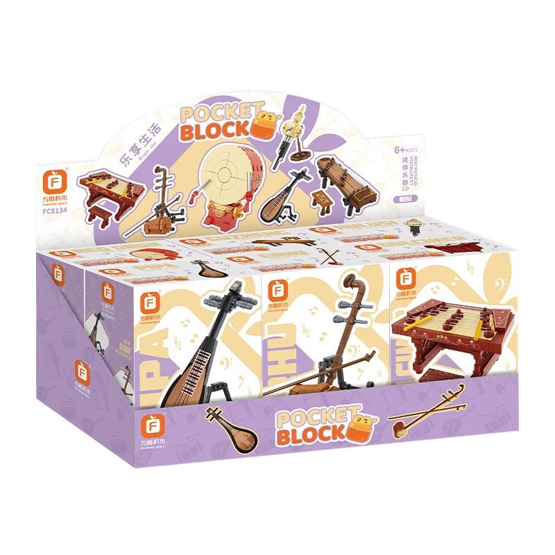 FORANGE FC8134 8134 NHẠC CỤ MINI 2.0 6 DÂN TỘC TRUYỀN THỐNG MANG PHONG CÁCH CỔ XƯA ĐÀN TỲ BÀ NHỊ TRỐNG ĐỎ TRANH SÁO BẦU BÍ bộ đồ chơi xếp lắp ráp ghép mô hình Creator Sáng Tạo 693 khối