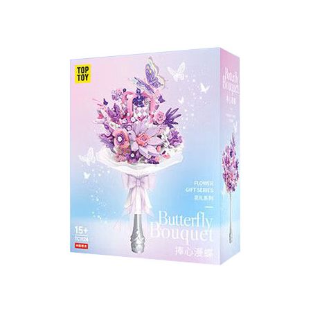 TOP TOY TC1124 1124 BÓ HOA QUÀ TẶNG LÃNG MẠN VĨNH CỬU VỚI TRÁI TIM NGẬP TRÀN BƯỚM bộ đồ chơi xếp lắp ráp ghép mô hình Arts & Crafts 800 khối