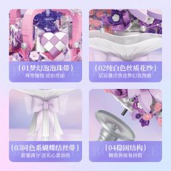 TOP TOY TC1124 1124 BÓ HOA QUÀ TẶNG LÃNG MẠN VĨNH CỬU VỚI TRÁI TIM NGẬP TRÀN BƯỚM bộ đồ chơi xếp lắp ráp ghép mô hình Arts & Crafts 800 khối