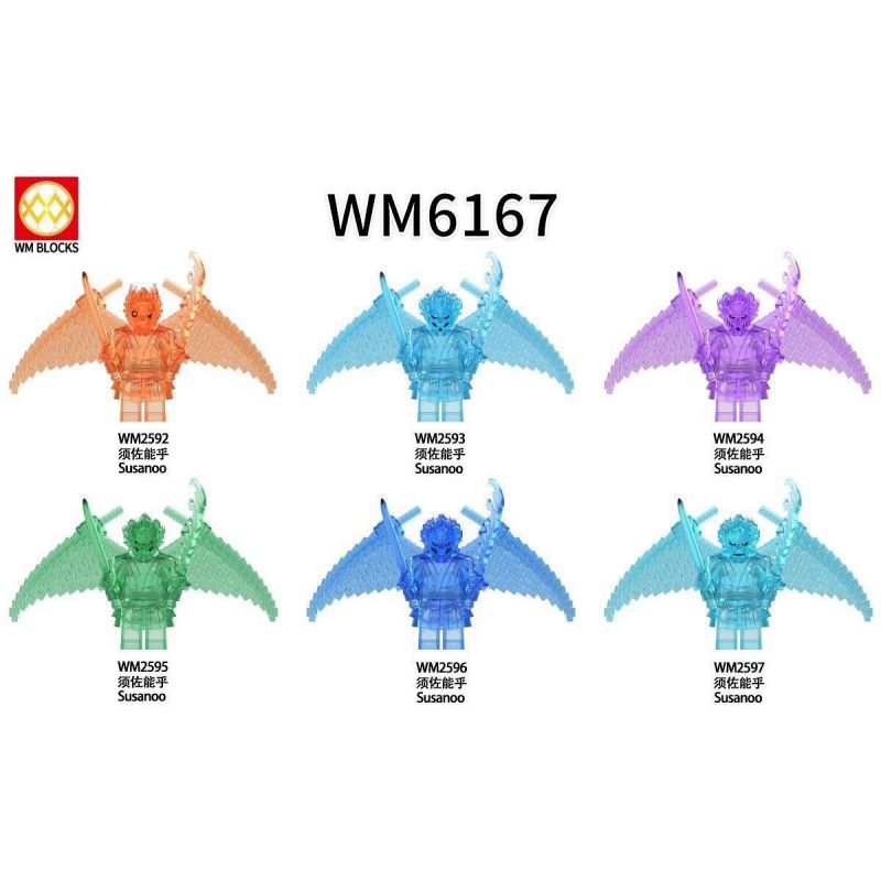 WM 6167 2592 2593 2594 2595 2596 2597 NARUTO SUSANOHU 6 NHÂN VẬT NHỎ bộ đồ chơi xếp lắp ráp ghép mô hình Movie & Game SUSANOO Phim Và Trò Chơi