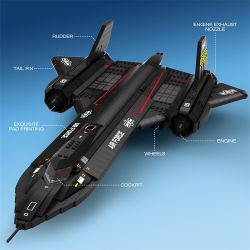REOBRIX 33041 TIÊM KÍCH TẦM XA BLACKBIRD SR-71 bộ đồ chơi xếp lắp ráp ghép mô hình Military Army SR-71 BLACKBIRD Quân Sự Bộ Đội 1775 khối