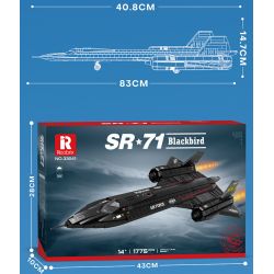 REOBRIX 33041 TIÊM KÍCH TẦM XA BLACKBIRD SR-71 bộ đồ chơi xếp lắp ráp ghép mô hình Military Army SR-71 BLACKBIRD Quân Sự Bộ Đội 1775 khối