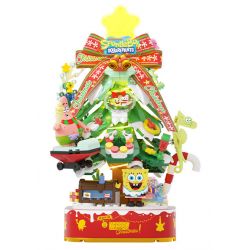 AREA-X AB0065 0065 SPONGEBOB SQUAREPANTS CÂY GIÁNG SINH NGÔI SAO VUI VẺ bộ đồ chơi xếp lắp ráp ghép mô hình Creator Sáng Tạo