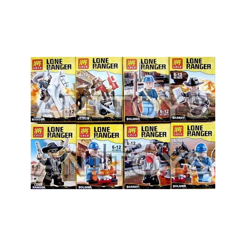 LELE 78010 NHÂN VẬT NHỎ LONE RANGER bộ đồ chơi xếp lắp ráp ghép mô hình Collectable Minifigures Búp Bê Sưu Tầm