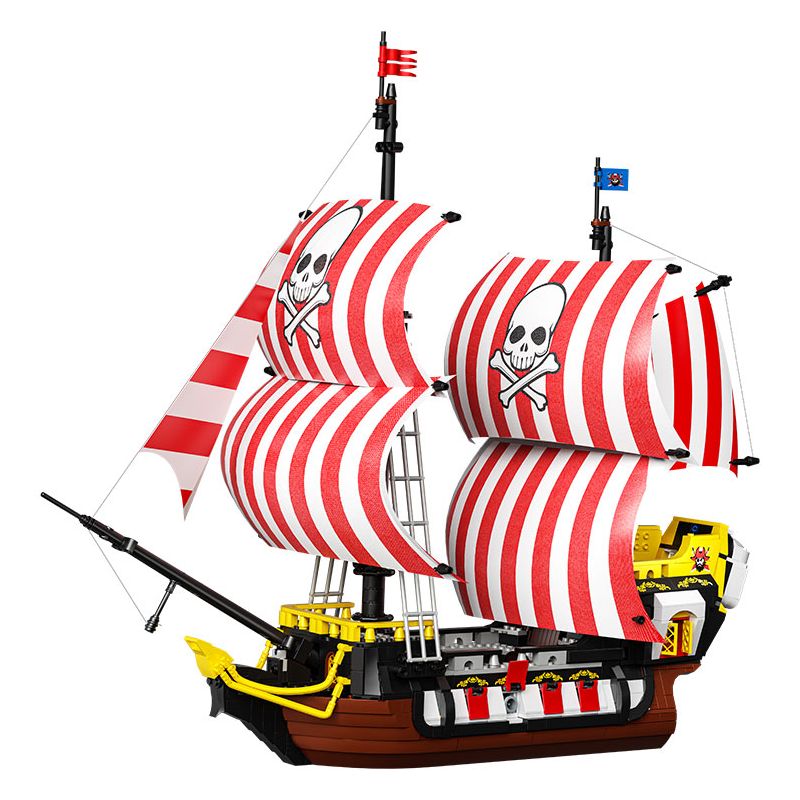 ZHEGAO 653007 TÀU CƯỚP BIỂN RÂU ĐEN bộ đồ chơi xếp lắp ráp ghép mô hình Pirates Of The Caribbean BLACKBEARD PIRATESHIP Cướp Biển Vùng Caribe 1036 khối