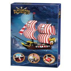 ZHEGAO 653007 TÀU CƯỚP BIỂN RÂU ĐEN bộ đồ chơi xếp lắp ráp ghép mô hình Pirates Of The Caribbean BLACKBEARD PIRATESHIP Cướp Biển Vùng Caribe 1036 khối