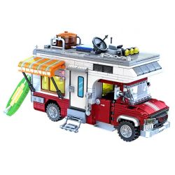 GAOMISI T2108 2108 XE CẮM TRẠI bộ đồ chơi xếp lắp ráp ghép mô hình City CAMPER VAN Thành Phố 924 khối