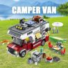GAOMISI T2108 2108 XE CẮM TRẠI bộ đồ chơi xếp lắp ráp ghép mô hình City CAMPER VAN Thành Phố 924 khối