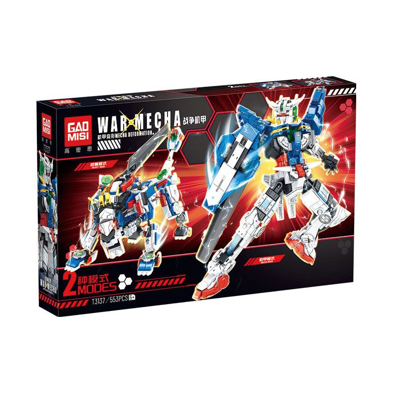 GAOMISI T3137 3137 BIẾN HÌNH MECHA CHIẾN TRANH bộ đồ chơi xếp lắp ráp ghép mô hình WAR MECHA 553 khối