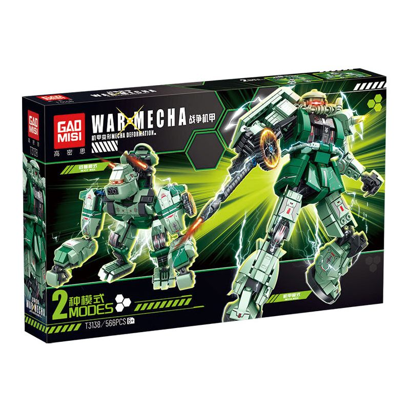GAOMISI T3138 3138 BIẾN HÌNH MECHA CHIẾN TRANH bộ đồ chơi xếp lắp ráp ghép mô hình WAR MECHA 566 khối