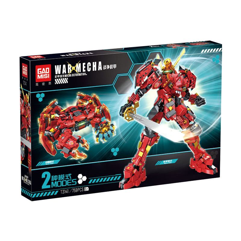GAOMISI T3141 3141 BIẾN HÌNH MECHA CHIẾN TRANH bộ đồ chơi xếp lắp ráp ghép mô hình WAR MECHA 759 khối